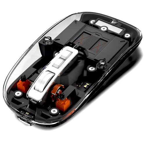 XtremeMac Kabellose Maus, ergonomisches Design, wiederaufladbar, Bluetooth & USB 2,4 GHz, 4 einstellbare DPI, Grau von XtremeMac