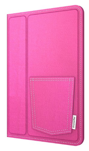 XtremeMac Microfolio Denim Schutzhülle für Apple iPad Mini im Jeans-Design (Komplettschutz) pink von XtremeMac