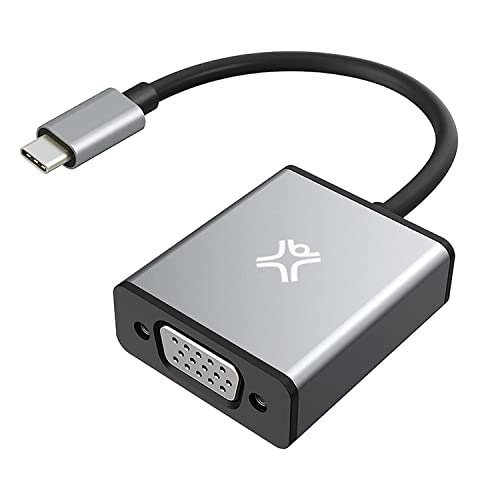 XtremeMac USB-C zu VGA Adapter, Full HD 1080p @ 60Hz, Plug & Play, Aluminiumgehäuse für MacBook, Samsung und andere USB-C Geräte - Grau von XtremeMac