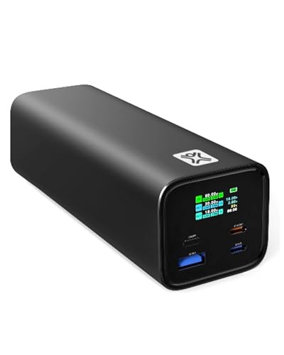 XtremeMac X-Power Max Powerbank 140W, 27.000mAh - USB-C PD 3.1 Schnellladefunktion, Ideal für MacBook Pro, iPad, Laptop & Smartphone, mit Display und 3 Ausgängen von XtremeMac