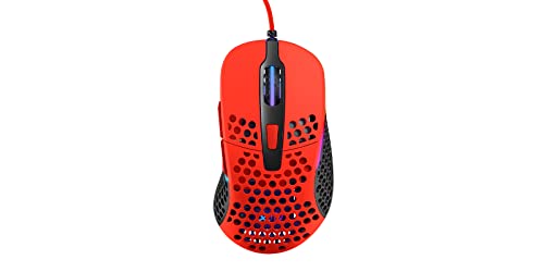 Xtrfy M4 RGB, ultraleichte kabelgebundene Gaming-Maus, ergonomisches Design für Rechtshänder, hochmoderner Pixart 3389 Sensor, einstellbare RGB-Beleuchtung, Kripparrian Red Edition von Xtrfy