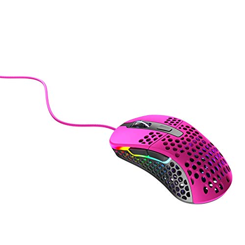 Xtrfy M4 RGB, ultraleichte kabelgebundene Gaming-Maus, ergonomisches Design für Rechtshänder, hochmoderner Pixart 3389 Sensor, einstellbare RGB-Beleuchtung, Pink Edition von Xtrfy