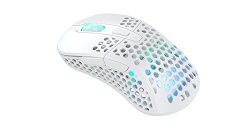 Xtrfy M4 RGB, ultraleichte kabelgebundene Gaming-Maus, ergonomisches Design für Rechtshänder, hochmoderner Pixart 3389 Sensor, einstellbare RGB-Beleuchtung, White Edition von Xtrfy