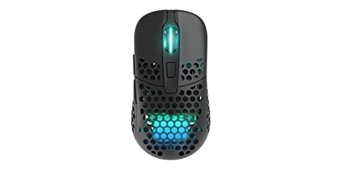 Xtrfy M42 Wireless, kabellose ultraleichte Gaming-Maus, optimiert für E-Sports, 2.4 GHz Funk, RGB-Beleuchtung, modulares Gehäuse (2 Größen inkl.), wiederaufladbar, Schwarz von Xtrfy