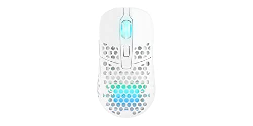 Xtrfy M42 Wireless, kabellose ultraleichte Gaming-Maus, optimiert für E-Sports, 2.4 GHz Funk, RGB-Beleuchtung, modulares Gehäuse (2 Größen inkl.), wiederaufladbar, Weiß von Xtrfy