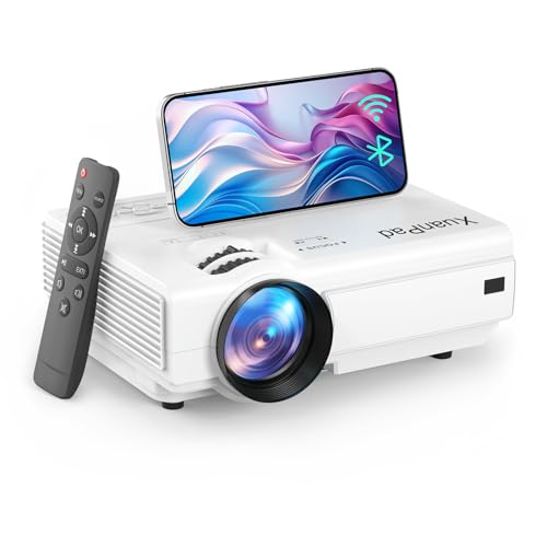 [Precise Manual Focus] 2025 XuanPad Verbessertes WiFi Bluetooth Mini Beamer, Mini Projektor HD 1080P Unterstützt, Heimkino Video Projector Kompatibel Mit Tv Stick/HDMI/USB/AV/Laptop/iPhone/Android von XuanPad