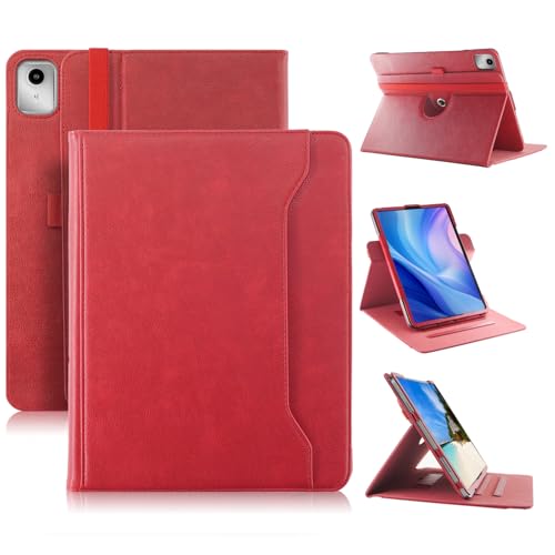 Xuanbeier 360° drehbare hülle kompatibel mit Redmi pad se & Lenovo tab M11 TB330/TB331 11 Zoll 2024 drehbare Schutzhülle mit automatischer Wake-/Sleep,Rot von Xuanbeier