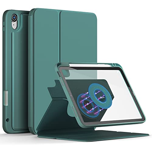 Xuanbeier Drehbare Schutzhülle für iPad 10. Generation 10,9 Zoll Tablet (Modell 2022) mit Stifthalter – 360 Grad drehbar, Multi-Winkel, Standfunktion, automatische Schlaf-/Wachfunktion, Dunkelgrün von Xuanbeier