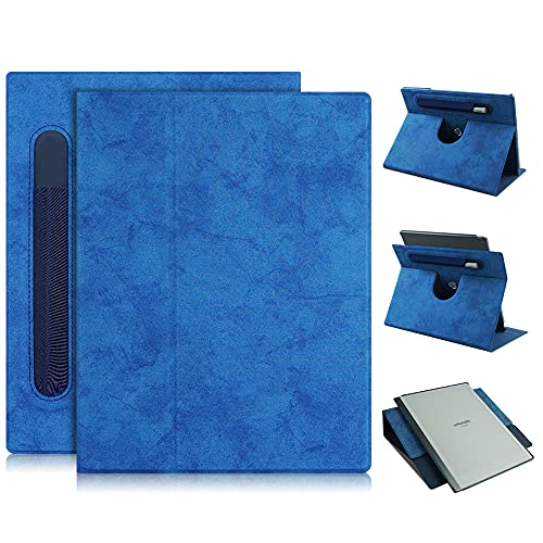 Xuanbeier Rotierende Hülle Kompatibel mit Remarkable 2 Paper Tablet Schutzhülle mit Stifthalter und Standfunktion,Blau von Xuanbeier