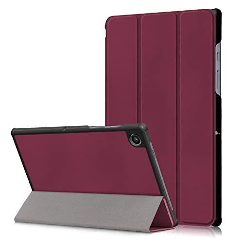 Xuanbeier Ultra Dünn Hülle Kompatibel mit Samsung Galaxy Tab A8 10,5" SM-X200 X205 Tablette Schutzhülle Mit stehender und Auto Schlaf/Wach Funktion,Rotwein von Xuanbeier