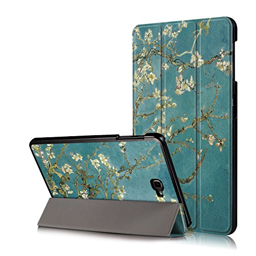 Xuanbeier Ultradünne Hülle Kompatibel mit Samsung Galaxy Tab A 10.1 2016 SM-T580/T585 (A6) Tablette Schutzhülle mit Ständer und Auto Schlaf/Wachen Funktion,Blume von Xuanbeier