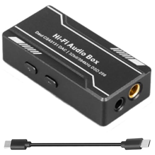 Tragbarer USB-C-Verstärker, 32 Bit, 384 kHz, USB C auf 3,5 mm, 4,4 mm Adapter mit CS43131 Chip, USB-C-Kopfhörer-Adapter für Handy Tragbarer USB-C-Verstärker, 32 Bit, 384 kHz, USB C auf 3,5 mm, 4,4 mm Adapter mit CS43131 Chip, USB-C-Kopfhörer-Adapter für Handy von Xuanxi