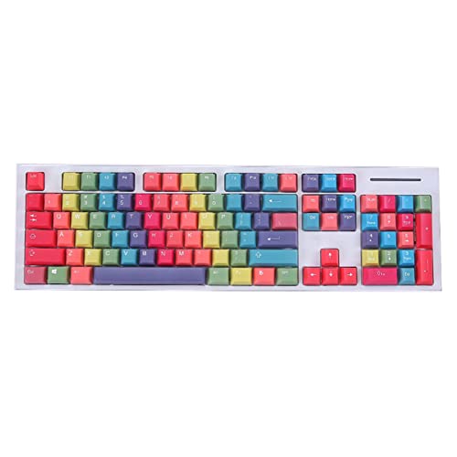 Xuanxi 114 Tasten/Set Regenbogen-Thema, dicke PBT-Farbstoff-Tastenkappen für MX-Switch, mechanische Tastatur-Tastenkappe, Kirsch-Profil von Xuanxi