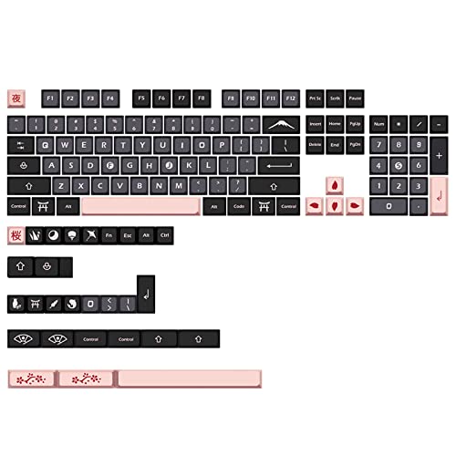 Xuanxi 132 Tasten/Set XDA Profile Night Cherry Keycaps PBT Dye Sublimation für Tastenkappen mit 6,25U 7U Platz für mechanische Tastatur von Xuanxi