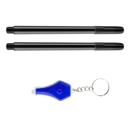 Xuanxi 2 unsichtbare Tintenstifte mit LED-Licht für geheime Notizen, Sicherheitsmarkierung, geheime Nachrichten, Strumpffüller für Kinder Xuanxi 2 unsichtbare Tintenstifte mit LED-Licht für geheime Notizen, Sicherheitsmarkierung, geheime Nachrichten, Strumpffüller für Kinder von Xuanxi
