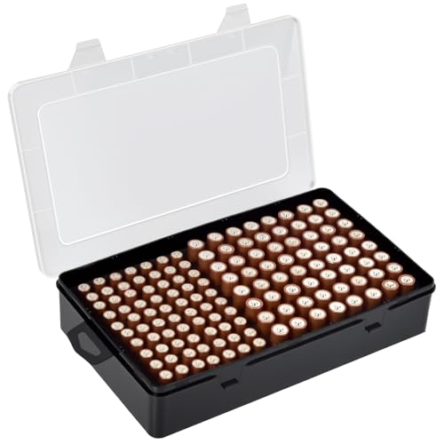 Batterie Aufbewahrungsbox, Batterie Box für 134 Stk. AA & AAA Batterien, Tragbare Garage-Organisationsbox, Geeignet für Zuhause, Küche, Lager, Schwarz (Batterien nicht enthalten) von Xuerdon