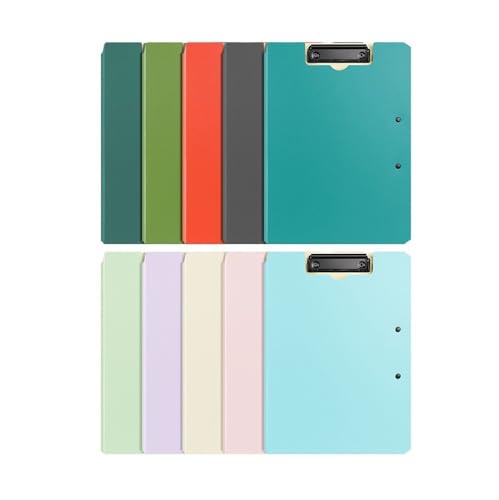 Dokumentenmappe Fächermappe 10 Stück faltbare Abdeckung Klemmbrett Ordner stabil Doppel-Clip Ordner Vertrag Datei Organizer Binder Bürobedarf Schule Document Organizer von Xumh2024-3