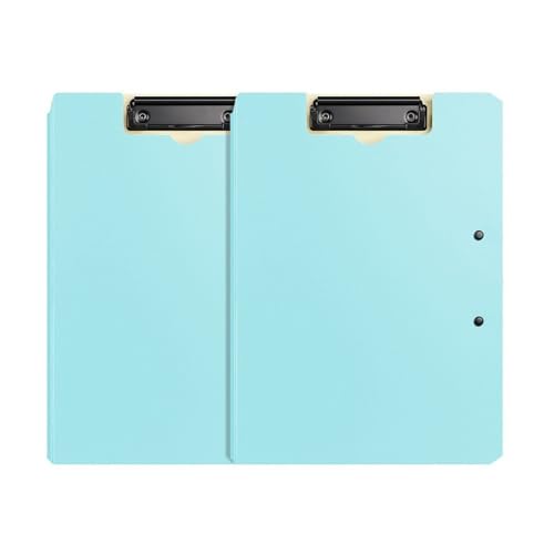 Dokumentenmappe Fächermappe 2 Stück faltbare Abdeckung Klemmbrett Ordner Vertrag Datei Organizer Binder stabil Doppel Clip Ordner Bürobedarf Schule Document Organizer(Blue) von Xumh2024-3