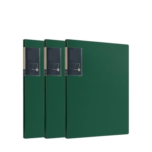 Dokumentenmappe Fächermappe 3 Stück PP-Ordner im A4-Format mit transparenten Einlagen, 30-seitiges Datenbuch, mehrschichtiger Vertragsdokumenten-Organizer Schule Document Organizer(Green) von Xumh2024-3