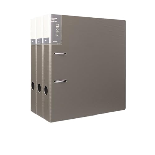 Dokumentenmappe Fächermappe A4 Perforierte Aktenmappe 2-Loch Datenblatt Abnehmbare Archiv-Aufbewahrungsmappe 3 Stück Schule Document Organizer(Grigio) von Xumh2024-3