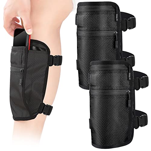 Handy-Waden-/Beinband-Holster, 2 Stück, rutschfestes Band, Smartphone-Halterung mit verstellbarem Riemen, Bein, Handyhalterung, Sport-Beinband, Laufen, Workout (schwarz) von Xuniea