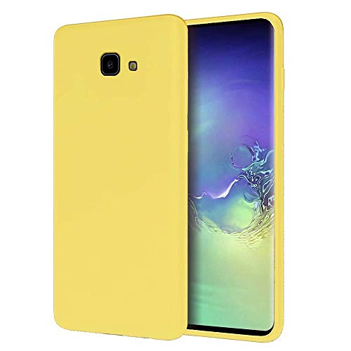 MUTOUREN Kompatibel mit Samsung Galaxy J4+/J4 Plus Hülle TPU Flüssig Silikon Kratzfeste Schutzhülle mit stoßsicheres Futter aus Mikrofaser rutschfeste Handyhülle Schale Bumper Case, Gelb von Xunlaixin