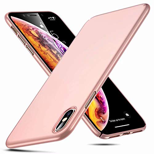 MUTOUREN PC Plastik Handyhülle für iPhone XS Hülle Ultra Dünn Case Cover Schutzhülle Handytasche Anti-Kratzen Bumper Schutz Fall-Abdeckung, Rose Gold von Xunlaixin