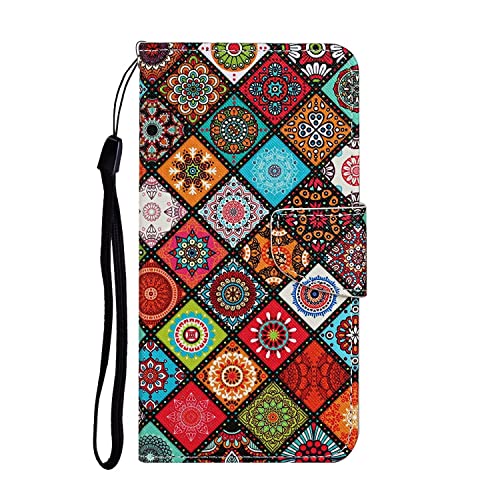 Xunlaixin Holster Hülle für Samsung Galaxy A13 4G/5G, mit Displayschutzfolie, PU Leder Klapphüllen Handyhülle mit [Kartenfächern] Kratzfeste Wallet Case Flip-Cover (Indische Sonnenblume) von Xunlaixin