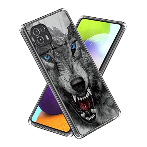 Xunlaixin Kompatibel mit Motorola Moto Edge 20 Lite Hülle, mit Displayschutz, Klare weiche Silikon TPU Bumper Hülle Transparent für Motorola Moto Edge 20 Lite (Wolf) von Xunlaixin