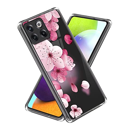 Xunlaixin Kompatibel mit Oneplus Ace Pro 5G / Oneplus 10T Hülle, mit Displayschutz, Klare weiche Silikon TPU Bumper Hülle Transparent für Oneplus Ace Pro 5G / Oneplus 10T (Pfirsichblüte) von Xunlaixin