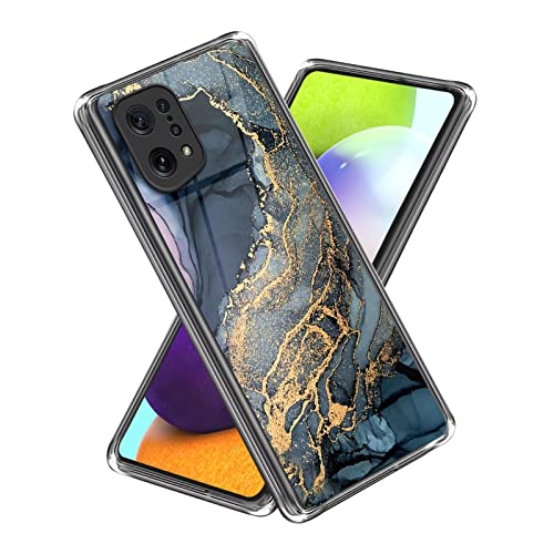 Xunlaixin Kompatibel mit Oppo Find X5 Hülle, mit Displayschutz, Ultra dünn Handyhülle Klare weiche Silikon TPU Case Transparent Cover für Oppo Find X5 (Marmor) von Xunlaixin