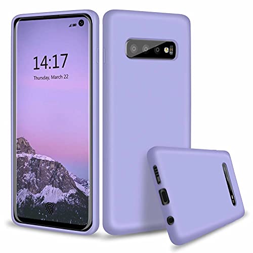 Xunlaixin Kompatibel mit Samsung Galaxy S10 Plus Hülle TPU Flüssig Silikon Kratzfeste Schutzhülle mit stoßsicheres Futter aus Mikrofaser rutschfeste Handyhülle Schale Case Cover, Violett von Xunlaixin