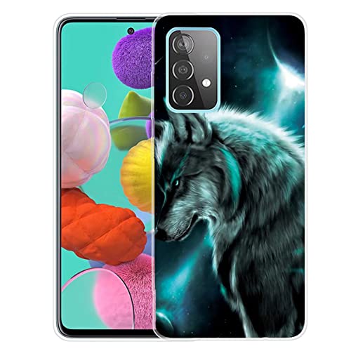 Xunlaixin Kompatibel mit Samsung Galaxy S20 FE Hülle, mit Displayschutz, Klare weiche Silikon TPU Bumper Hülle Transparent für Samsung Galaxy S20 FE (Mond und Wolf) von Xunlaixin