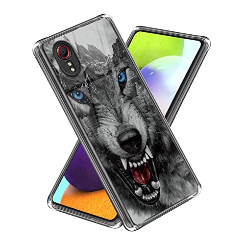 Xunlaixin Kompatibel mit Samsung Galaxy Xcover 5 Hülle, mit Displayschutz, Ultra dünn Handyhülle Klare weiche Silikon TPU Case Transparent Cover für Samsung Galaxy Xcover 5 (Wolf) von Xunlaixin