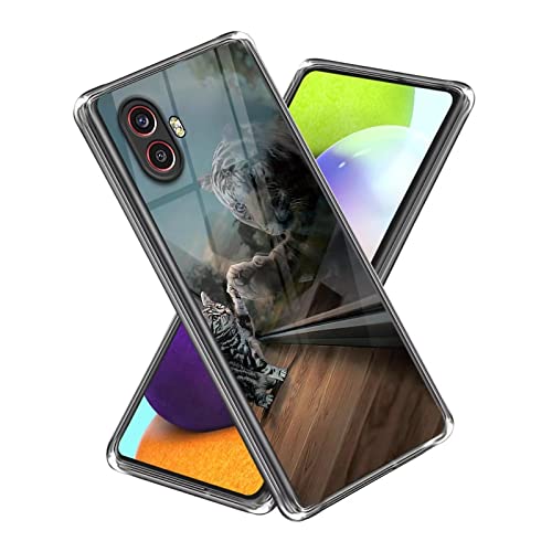 Xunlaixin Kompatibel mit Samsung Galaxy Xcover 6 Pro Hülle, mit Displayschutz, Klare weiche Silikon TPU Bumper Hülle Transparent für Samsung Galaxy Xcover 6 Pro (Katze) von Xunlaixin