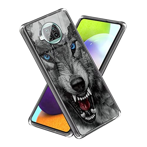 Xunlaixin Kompatibel mit Xiaomi Mi 10T Lite 5G Hülle, mit Displayschutz, Ultra dünn Handyhülle Klare weiche Silikon TPU Case Transparent Cover für Xiaomi Mi 10T Lite 5G (Wolf) von Xunlaixin