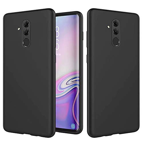 Xunlaixin MUTOUREN Kompatibel mit Huawei Mate 20 Lite Hülle TPU Flüssig Silikon Kratzfeste Schutzhülle mit stoßsicheres Futter aus Mikrofaser rutschfeste Handyhülle Schale Bumper Case, Schwarz von Xunlaixin