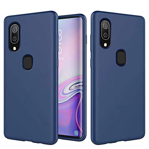 Xunlaixin MUTOUREN Kompatibel mit Samsung Galaxy A40 Hülle TPU Flüssig Silikon Kratzfeste Schutzhülle mit stoßsicheres Futter aus Mikrofaser rutschfeste Handyhülle Schale Bumper Case, Dunkelblau von Xunlaixin