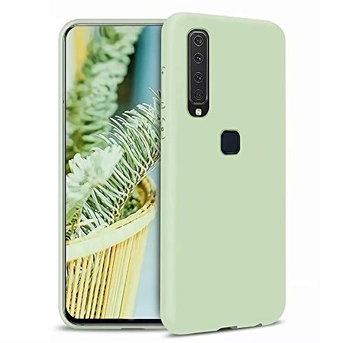 Xunlaixin MUTOUREN Kompatibel mit Samsung Galaxy A9 2018 Hülle TPU Flüssig Silikon Kratzfeste Schutzhülle mit stoßsicheres Futter aus Mikrofaser rutschfeste Handyhülle Schale Bumper Case, Matcha grün von Xunlaixin