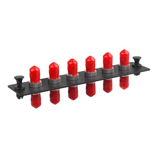 Xunsomten 1 x 6 Simplex ST Glasfaser-Patchpanel, Simplex Singlemode Red ST Adapter, 6 ST-Faser-Port-Adapter Xunsomten 1 x 6 Simplex ST Glasfaser-Patchpanel, Simplex Singlemode Red ST Adapter, 6 ST-Faser-Port-Adapter von Xunsomten