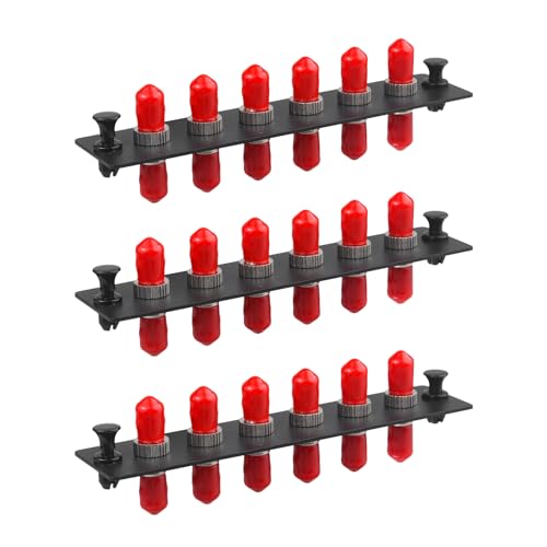 Xunsomten - 3 x 6 Simplex ST Glasfaser-Patchpanel, Simplex Singlemode Red ST Adapter, 6 ST-Faser-Port-Adapter Xunsomten - 3 x 6 Simplex ST Glasfaser-Patchpanel, Simplex Singlemode Red ST Adapter, 6 ST-Faser-Port-Adapter von Xunsomten