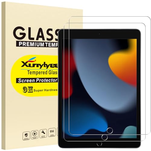 XunyLyee [2 Stück Schutzfolie für iPad 9 Generation 10.2", Panzer Schutz Glas Displayschutz für iPad 10,2 Zoll (Modell 2021/2020/2019, iPad 9. /8. /7. Generation) von XunyLyee