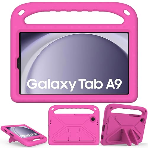 XunyLyee Hülle Kinder für Samsung Galaxy Tab A9 8.7 Zoll 2023 SM-X110/ SM-115 Eva Stoßfest Schutzhülle, Rose von XunyLyee