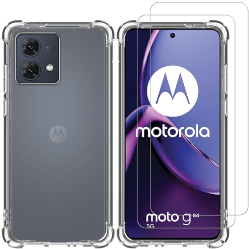 XunyLyee Hülle für Motorola Moto G84 5G 6.5" mit 2 Stück Displayschutzfolien, Weiche TPU Ultradünne klare Stoßfeste Anti-Kratz Schutzhülle - Transparent XunyLyee Hülle für Motorola Moto G84 5G 6.5" mit 2 Stück Displayschutzfolien, Weiche TPU Ultradünne klare Stoßfeste Anti-Kratz Schutzhülle - Transparent von XunyLyee