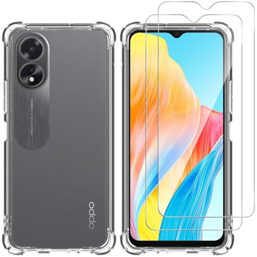 XunyLyee Hülle für Oppo A18 / A38 6.56" mit 2 Stück Displayschutzfolien, Weiche TPU Ultradünne klare Stoßfeste Anti-Kratz Schutzhülle - Transparent XunyLyee Hülle für Oppo A18 / A38 6.56" mit 2 Stück Displayschutzfolien, Weiche TPU Ultradünne klare Stoßfeste Anti-Kratz Schutzhülle - Transparent von XunyLyee