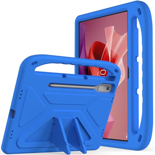 XunyLyee Kinder Hülle für Lenovo Tab P12 (12.7 Zoll) mit stifthalter, Eva Stoßfeste Griff Kinder Schutzhülle - Blau von XunyLyee