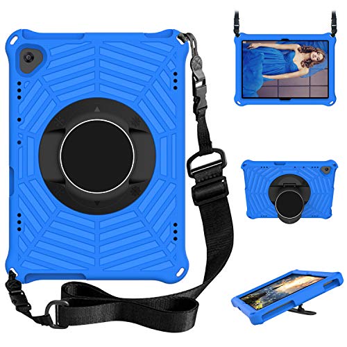 XunyLyee Kompatibel mit Huawei MediaPad T5 10 Hülle, Schultergurt und Ständer, Kinder-Schutzhülle Tablet für Huawei MediaPad T5 10 (10.1") - Blau von XunyLyee
