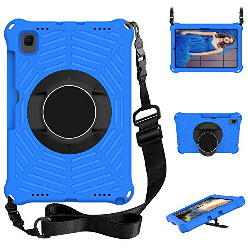 XunyLyee Kompatibel mit Samsung Galaxy Tab S6 Lite Hülle, Schultergurt und Ständer, Kinder-Schutzhülle Tablet für Samsung Galaxy Tab S6 Lite 10.4" 2020 SM-P610 /SM-P615 - Blau von XunyLyee
