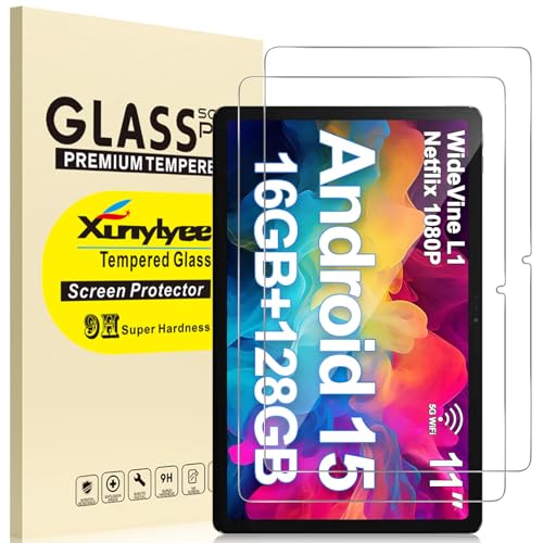 XunyLyee Schutzfolie für DOOGEE U11 / DOOGEE U11 Pro Tablet Folie, 11 Zoll Android Tablet Displayschutz, Panzer Schutz Glas, [Abmessungen: 253mm x 164mm], 2 Stück von XunyLyee