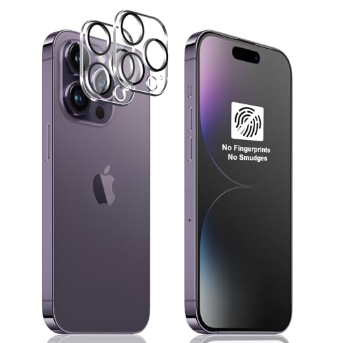 Xunzii Matt Full Screen Sichtschutz Schutzfolie für iPhone 14 Pro Max für Panzerglas mit Kameraschutz, 2 PCS Anti-Spy Panzer Schutz Glas Folie und 2 PCS Kamera Panzerfolie, HD 9H Privacy Schutzglas von Xunzii